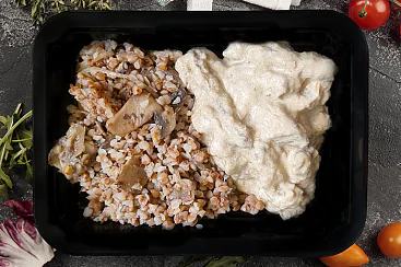 Бефстроганов с гречкой и грибами, 300г