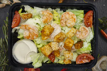 Салат «Цезарь» с креветкой, 180г