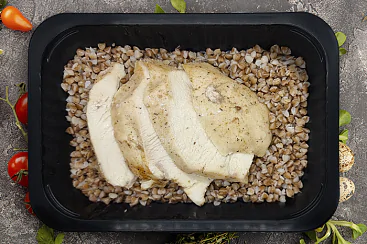 Курица на пару с гречкой, 300г