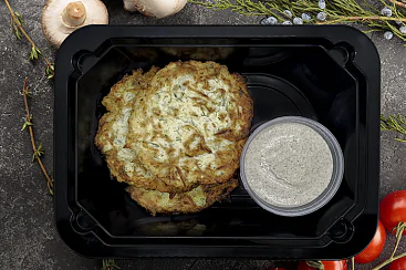 Драники из кабачков с грибным соусом, 200г