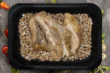 Индейка на пару с гречкой, 300г